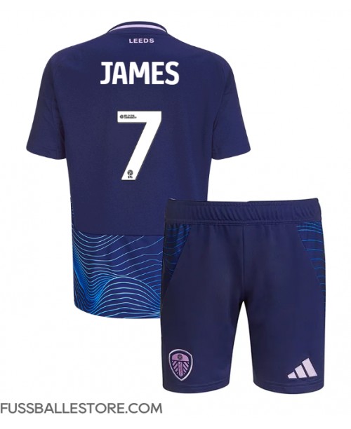 Günstige Leeds United Daniel James #7 3rd trikot Kinder 2024-25 Kurzarm (+ Kurze Hosen)